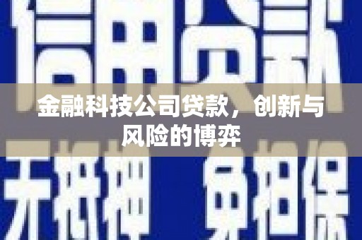 唐山金融科技公司贷款，创新与风险的博弈