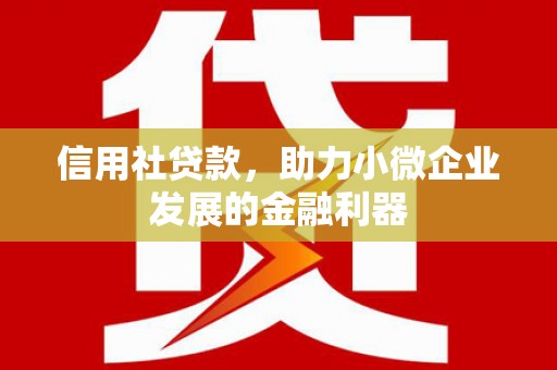 唐山信用社贷款，助力小微企业发展的金融利器