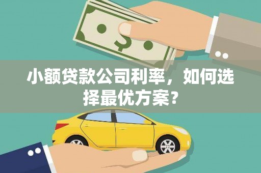 唐山小额贷款公司利率，如何选择最优方案？