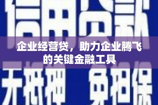 唐山企业经营贷，助力企业腾飞的关键金融工具