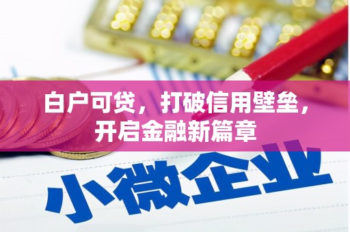 唐山白户可贷，打破信用壁垒，开启金融新篇章