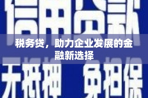 唐山税务贷，助力企业发展的金融新选择