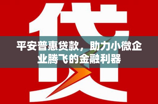 唐山平安普惠贷款，助力小微企业腾飞的金融利器