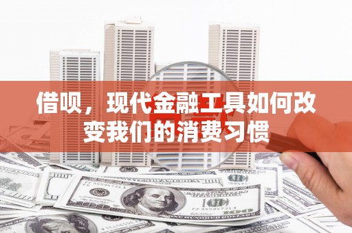 唐山借呗，现代金融工具如何改变我们的消费习惯