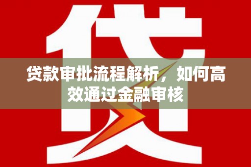 唐山贷款审批流程解析，如何高效通过金融审核