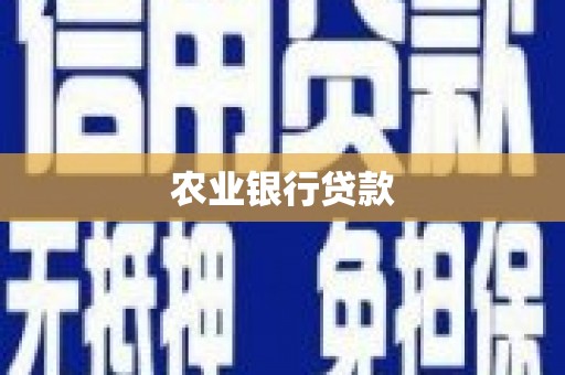 唐山农业银行贷款