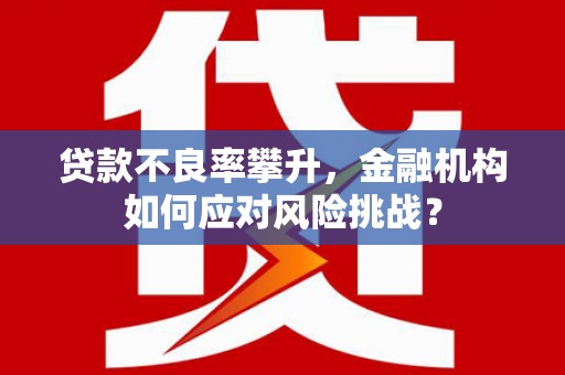 唐山贷款不良率攀升，金融机构如何应对风险挑战？