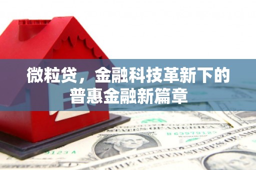 唐山微粒贷，金融科技革新下的普惠金融新篇章