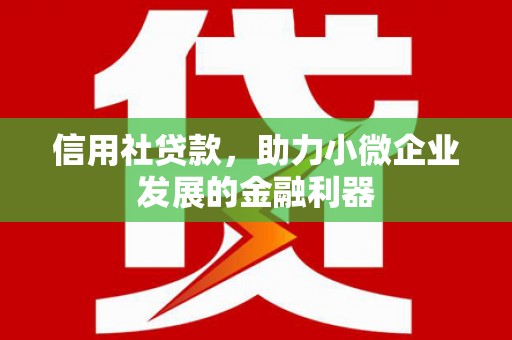 唐山信用社贷款，助力小微企业发展的金融利器